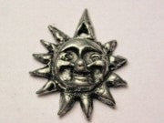 Pointed Sun Face Genuine American Pewter Charm