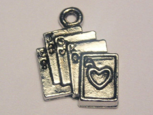 Full House Cards Genuine American Pewter Charm