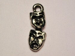 Comedy Tragedy Genuine American Pewter Charm