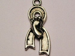 Pro Life Awareness Ribbon Genuine American Pewter Charm