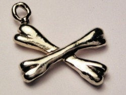 Crossbones Genuine American Pewter Charm