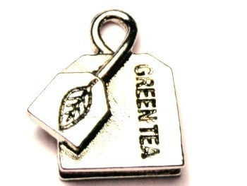 Green Tea Genuine American Pewter Charm