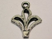 Open Fleur De Lis Genuine American Pewter Charm