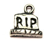 Rip Gravestone Genuine American Pewter Charm