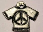 Peace T Shirt Genuine American Pewter Charm