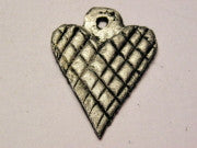 Quilted Heart Genuine American Pewter Charm