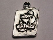 Happy Birthday Greeting Card Genuine American Pewter Charm