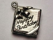 Happy Birthday Scrapbook Genuine American Pewter Charm