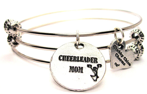 Cheerleader Mom Triple Style Expandable Bangle Bracelet