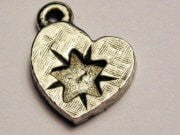 Heart With Sunburst Genuine American Pewter Charm