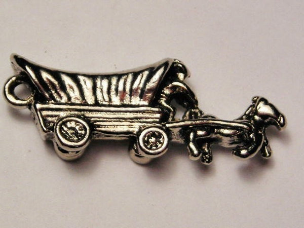 Horse Drawn Carriage Genuine American Pewter Charm