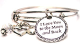 I love you to the moon and back bracelet, I love you bracelet, love bracelet, love expression bracelet