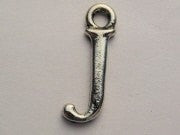 Initial J Genuine American Pewter Charm