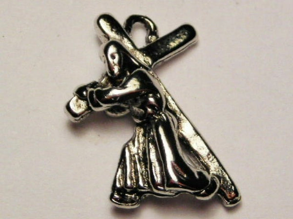 Jesus Carrying Cross Genuine American Pewter Charm