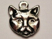 Kitty Face Genuine American Pewter Charm