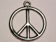 Large Peace Genuine American Pewter Charm