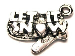 Let It Snow Mitten Genuine American Pewter Charm