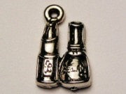 Lipstick With Nail Polish Genuine American Pewter Charm