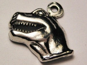 Dinosaur Head Genuine American Pewter Charm