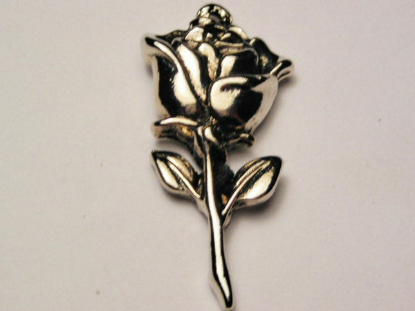 Long Stem Rose Genuine American Pewter Charm