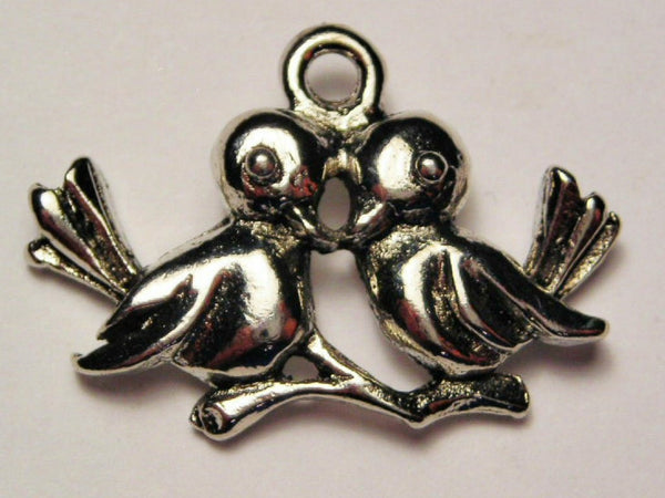 Love Birds Genuine American Pewter Charm