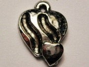 Love Sliding Away Heart Genuine American Pewter Charm