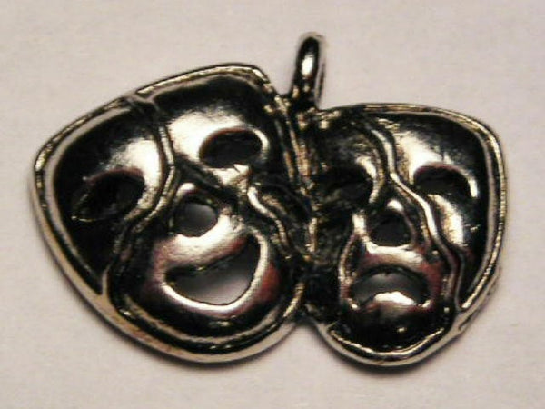 Mardi Gras Comedy Tragedy Genuine American Pewter Charm