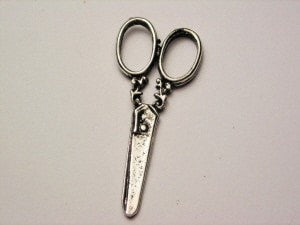 Fancy Scissor Genuine American Pewter Charm