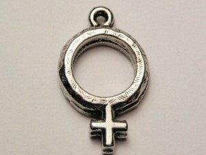 Larger Female Symbol Genuine American Pewter Charm