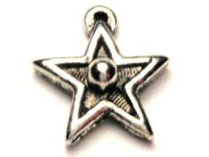 Small Beaming Star Genuine American Pewter Charm