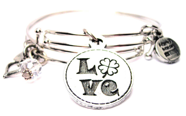 four leaf clover bracelet, four leaf clover bangles, four leaf clover jewelry, Irish bracelet