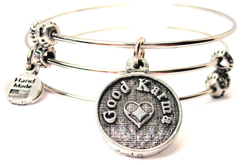 Good Karma Circle Triple Style Expandable Bangle Bracelet