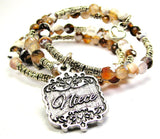 Niece Victorian Scroll Agate Stone Microcrystalline Quartz Wrap Bracelet