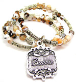 Bubbie Victorian Scroll Agate Stone Microcrystalline Quartz Wrap Bracelet