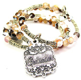 Godmother Victorian Scroll Agate Stone Microcrystalline Quartz Wrap Bracelet