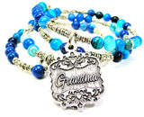 Grandma Victorian Scroll Agate Stone Microcrystalline Quartz Wrap Bracelet