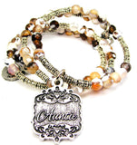 Auntie Victorian Scroll Agate Stone Microcrystalline Quartz Wrap Bracelet