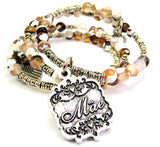 Mae Victorian Scroll Agate Stone Microcrystalline Quartz Wrap Bracelet