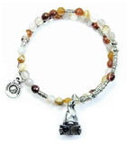 Book Lover Gnome Agate Stone Microcrystalline Quartz Wrap Bracelet