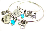 Grandmother and Granddaughter Adult and Child Matching Expandable Bangle Bracelets