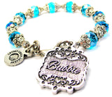 Bubbie Victorian Scroll Capped Crystal Bracelet