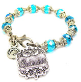 Godmother Victorian Scroll Capped Crystal Bracelet