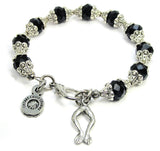 Pair Of Frog Legs Capped Crystal Bracelet