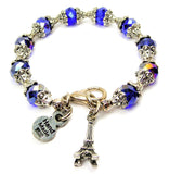 Eiffel Tower Capped Crystal Bracelet