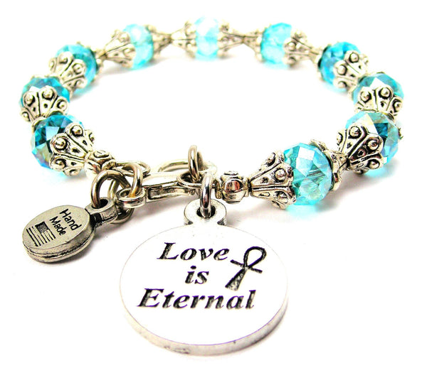 Love Is Eternal Capped Crystal Bracelet