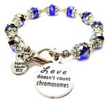 Love Doesn't Count Chromosomes Capped Crystal Bracelet