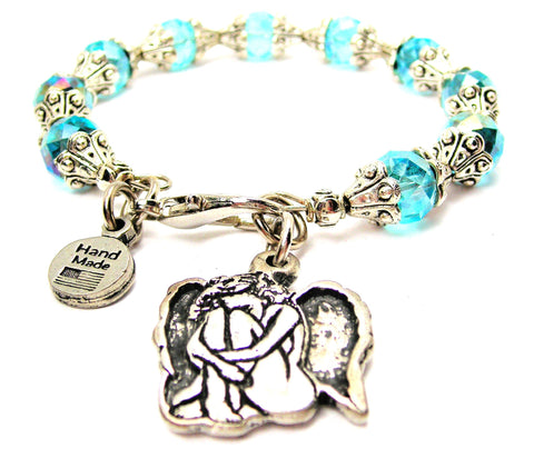 Weeping Angel Capped Crystal Bracelet