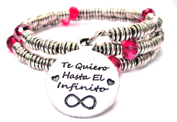 Te Quiero Hasta El Infinito Curly Coil Wrap Style Bangle Bracelet