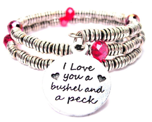 I Love You A Bushel And A Peck Curly Coil Wrap Style Bangle Bracelet