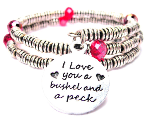 I Love You A Bushel And A Peck Curly Coil Wrap Style Bangle Bracelet